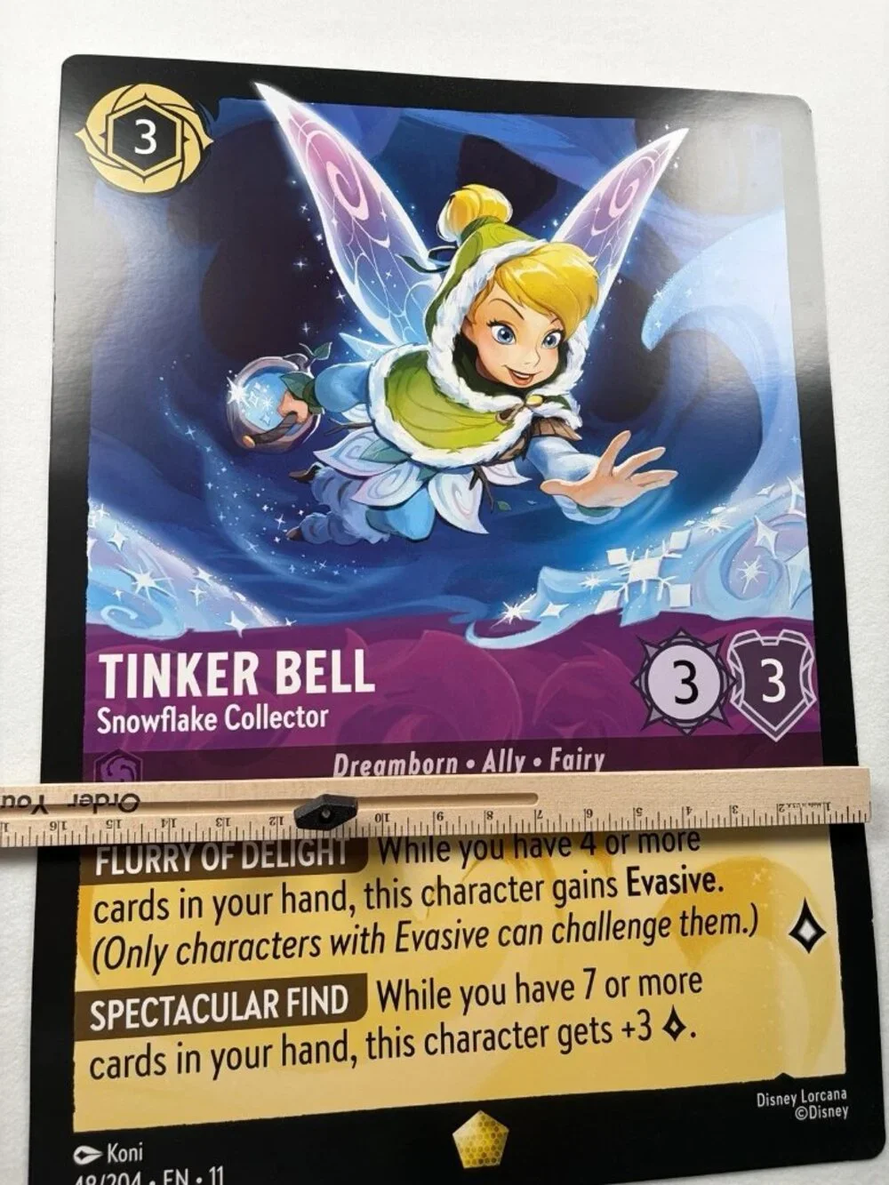 PROMO Lorcana Oversized JUMBO Card Rare Tinker Bell Snowflake Collector